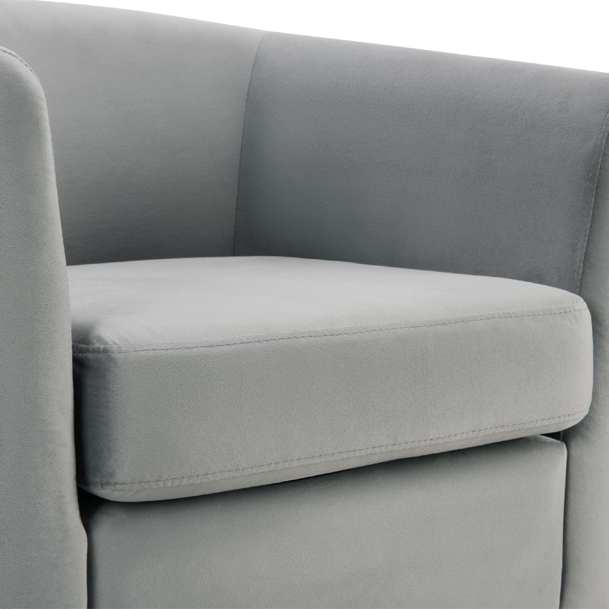 Velvet Accent Chair With Ottoman, Modern Barrel Chair Armchair For Living Room, Bedroom, Gray_maomaolike.com